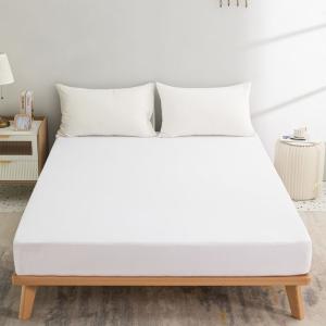 Satin Stripe White Cotton Bedsheet